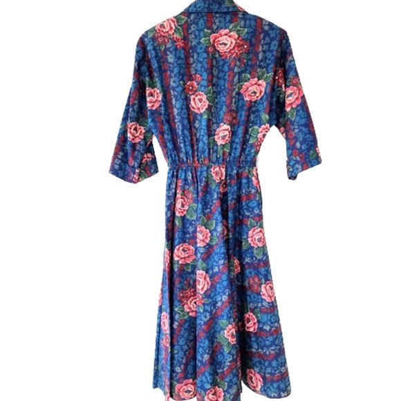 American Shirt Dress size 8, 60's Cotton Dress, buttons to waist, vtg housewife - Picture 10 of 12